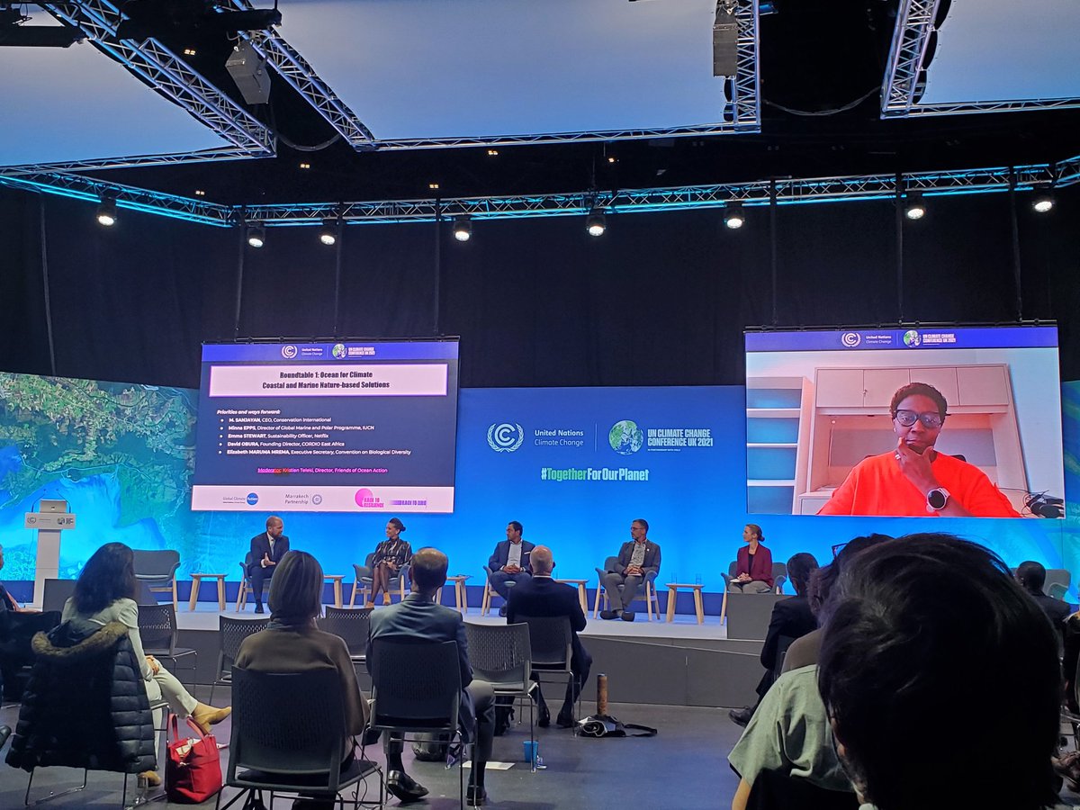 ocean_climate's tweet photo. [#OceanActionDay #COP26] "Why are we here ? Because we have a common goal - we have to reach 1.5 ! To get there, we know that #NBS are critical, yet only 3% of #climatefinance are dedicated to it. Let's fill the gap !" 
👉@epps_minna @IucnOcean 
#OceanforClimate #OceanofSolutions https://t.co/uZFcch51Ft