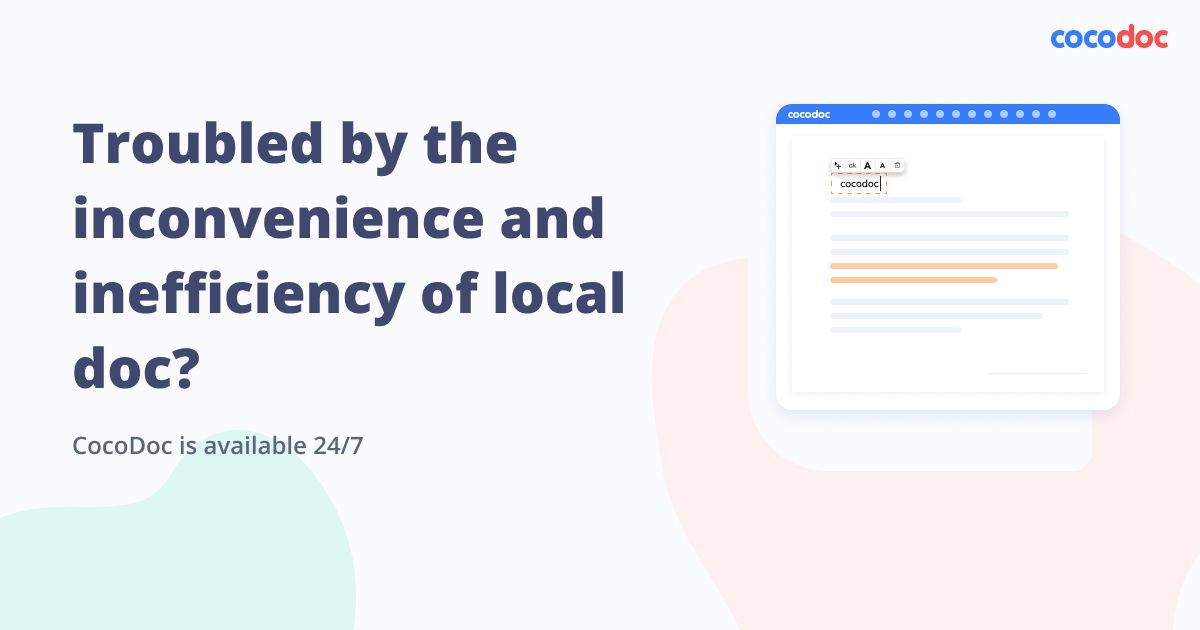 CocoDocOfficial's tweet photo. Troubled by the inconvenience and inefficiency of local doc? Seek a highly efficient alternative? Try #CocoDoc to significantly improve your #workflow. https://t.co/lecEbfwvcm https://t.co/NDrvo5Wbw1