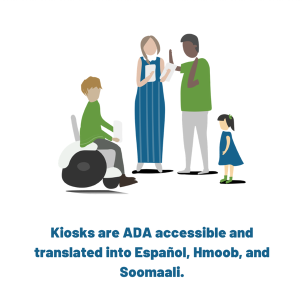 lsnmlaw's tweet image. Did you know? Legal kiosks - which are computers that provide access to legal aid services - are ADA accessible &amp;amp; are translated into Spanish, Hmong, &amp;amp; Somali?

Find one near you at: legalkiosk.org/locations

#LegalAid #LegalKiosk #AccessToJustice #ReachJusticeMinnesota
