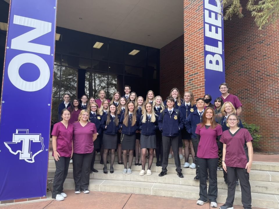 KellerISDFFA's tweet photo. Keller FFA traveled down to Tarleton yesterday to compete at one of the largest LDE invitational in the state. Our kids not only put in a 15 hr day with travel, but gave our last practice contest their all while competing with hundreds of other teams!💜
#cteinkisd #celebrateKISD https://t.co/H0AWRYYWte