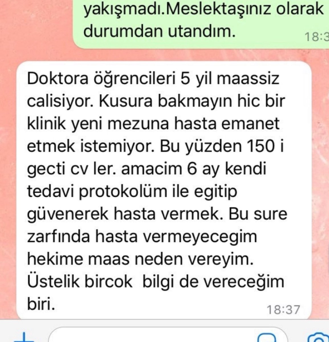 Kendini eğitimci sanan, burnu havada hekimlerden olmayınız, önümüzdeki problemleri ancak birlikte hareket ederek çözebiliriz. Bana dokunmayan yılan bin yaşasın mantığıyla hareket ederseniz o yılan bir gün size de dokunur. #dişhekimleribirlikolmalı