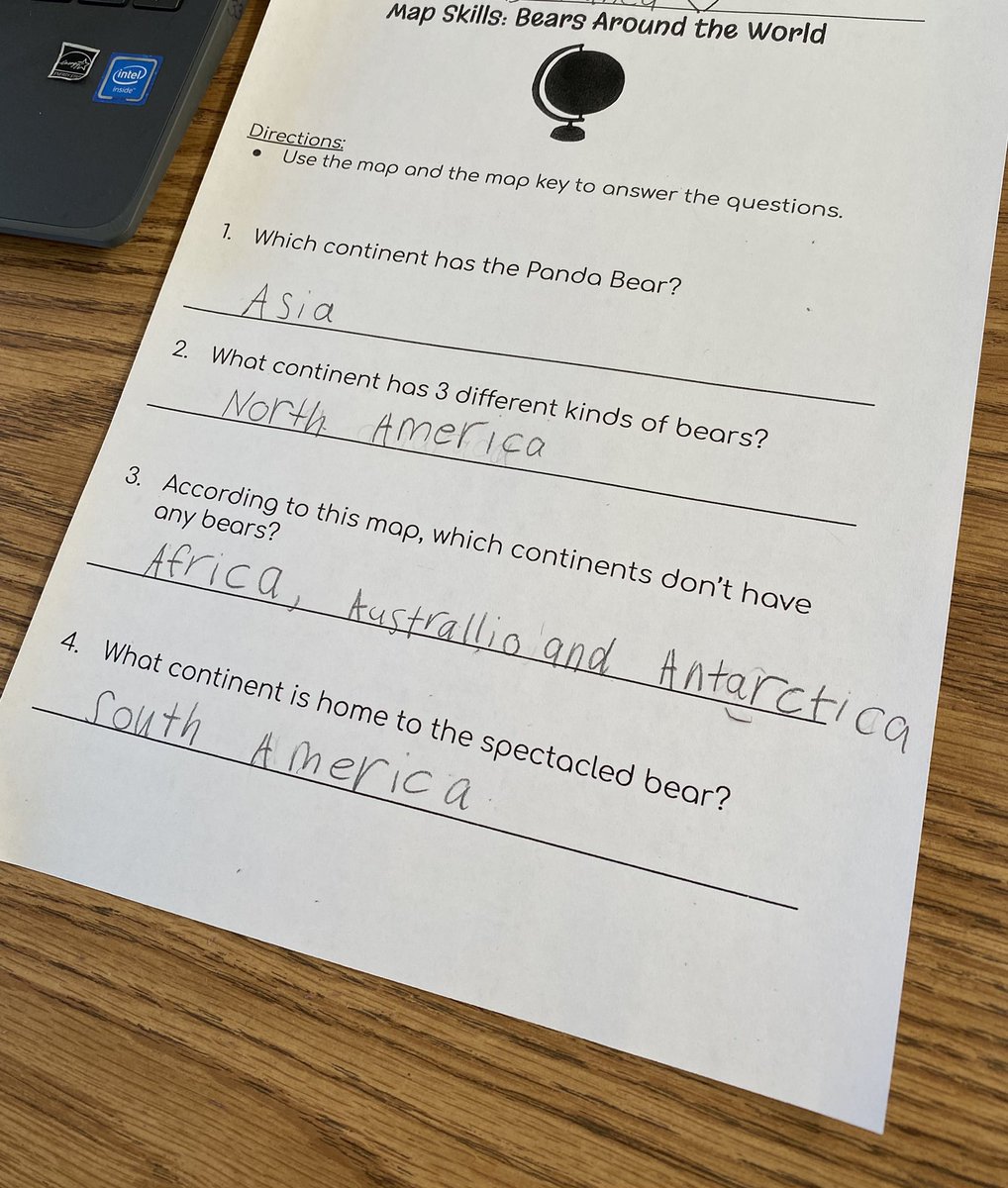 After reading about baby bears, second graders were able to find them on a map! <a href="/Frps_Tansey/">James Tansey School</a> #tanseytigers #tanseycares