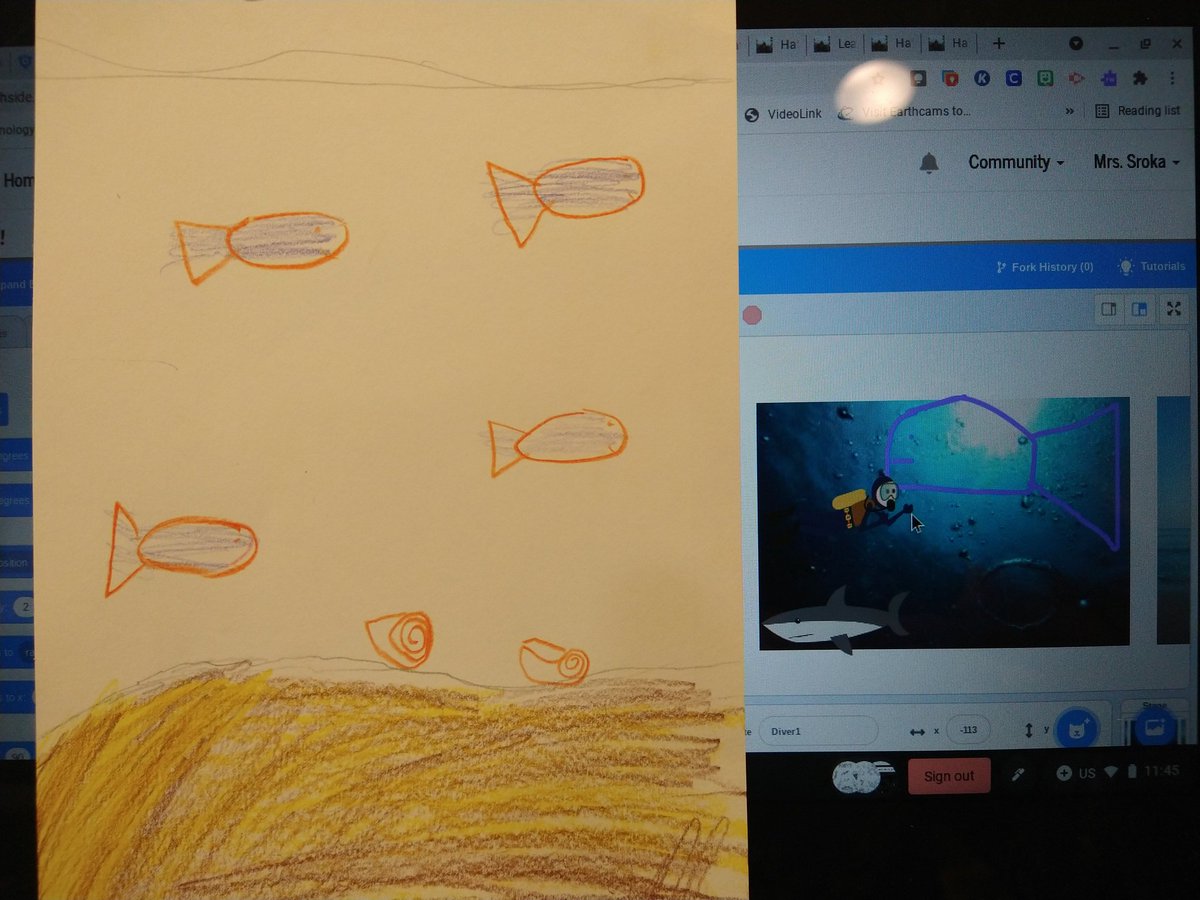 NSComputerTech's tweet image. @NSComputerTech ss taking their hand drawn pictures and recreating it in @kid_OYO . Drawing tools review in Hatch.
@NorthSideEW @EWSDTech