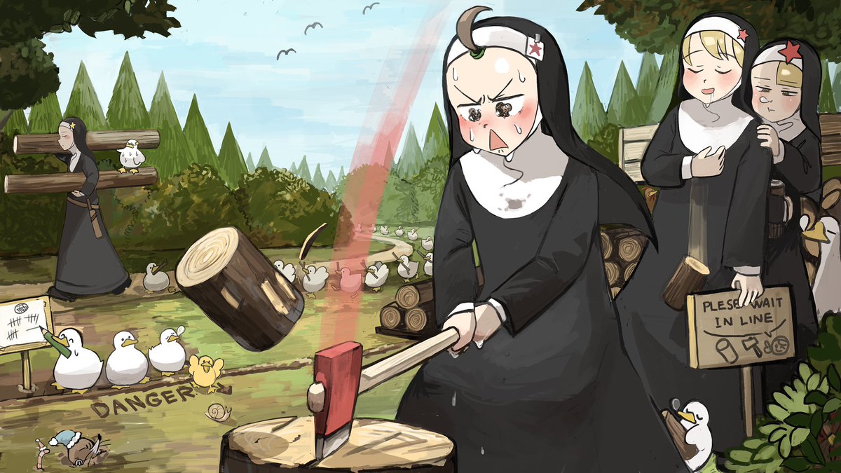 null ,null ,null 「She can't chop wood no matter how many t」|Divaのイラスト