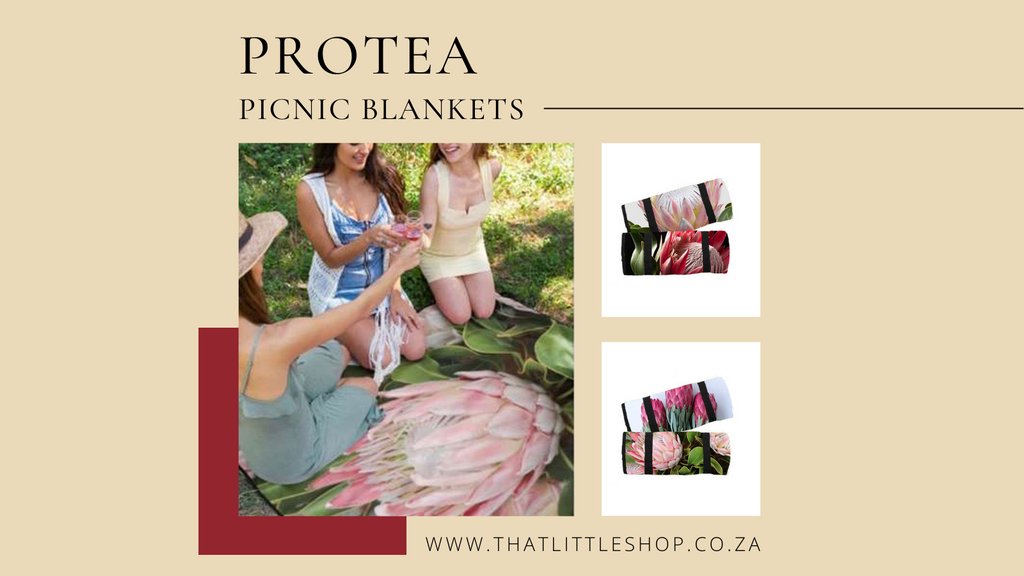 The Protea Picnic Blanket is a stylish little number and a must have for those lazy summer afternoon picnics.

Available in a wide variety of prints.

#thatlittleshop #decor #homeware #gifts #picnicblanket  #picnic #protea #coolerbag #christmasgift #madeinsouthafrica #shoplocalsa