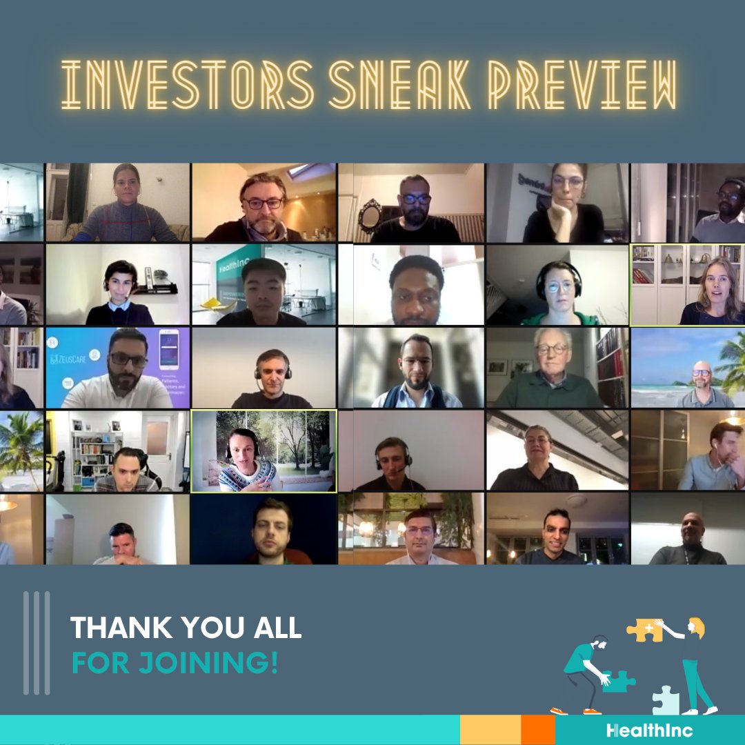 Investors Sneak Preview was a bang.

Thank you so much to the investors who have given valuable insights and helped the founders to strive far and high. Next up: Clients and Partners Sneak Preview 🔜

Want to join us next time? Get in touch with us at communications@healthinc.io!