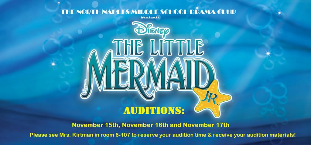 Have you reserved your audition spot for The Little Mermaid? Stop by room 6-107 and good luck <a href="/nnmspto/">NNMS PTO</a> @mrskirtman <a href="/collierschools/">Collier County Public Schools</a>.com