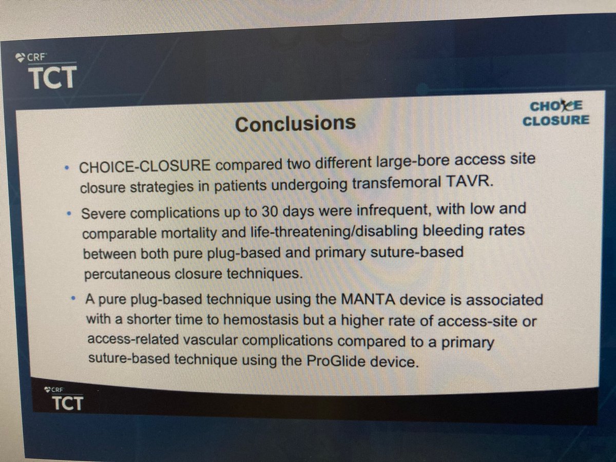 ShariqShamimMD's tweet image. Manta Vs Perclose for large access at #TCT21 

Probably MANTA result is related to learning curve, when technique is mastered may beat Perclose. 

For now Perclose remains better device for large bore access. #cardiotwitter #LargeBoreAccess