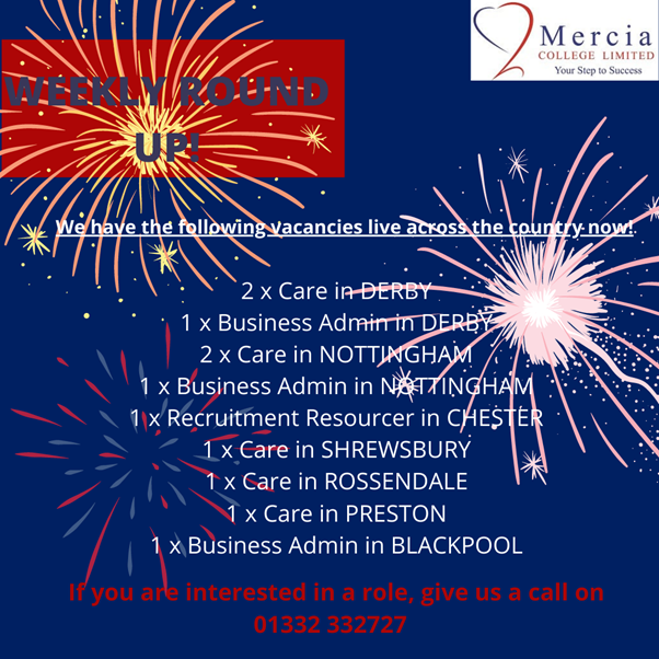 MerciaCollege's tweet photo. BONFIRE NIGHT WEEKLY ROUND UP!!!

If you are interested in a role, give us a call on 01332332727. 

#Bonfire #Fireworks #recruitment #business #work #career https://t.co/jZyyejUvbh