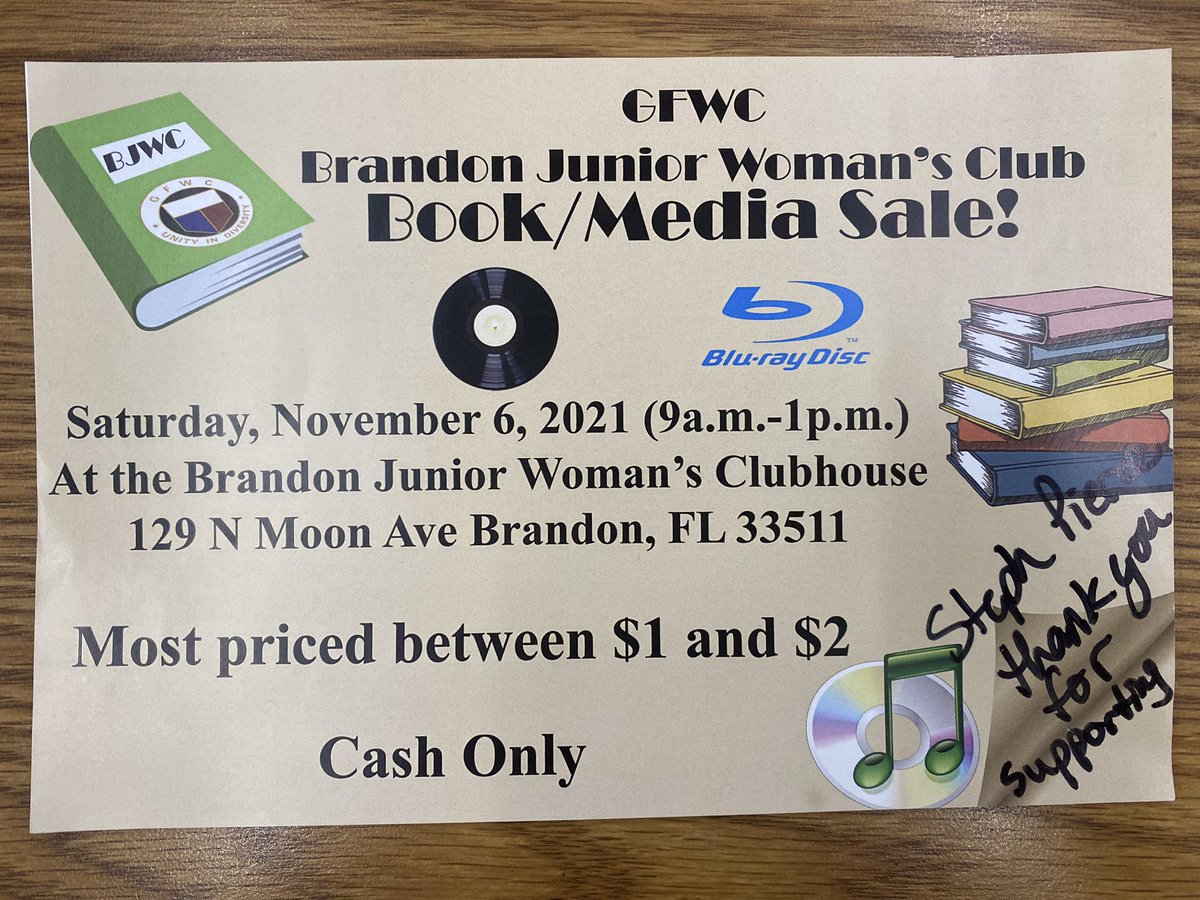 stephpierce's tweet photo. Love to Read? 📖📚💽📀
Support my club’s Book &amp; Media Sale this wknd. Lots of items at really good prices. See you there!
@EBHSbookworld @jeannetteteeden https://t.co/PrINT0aKqO