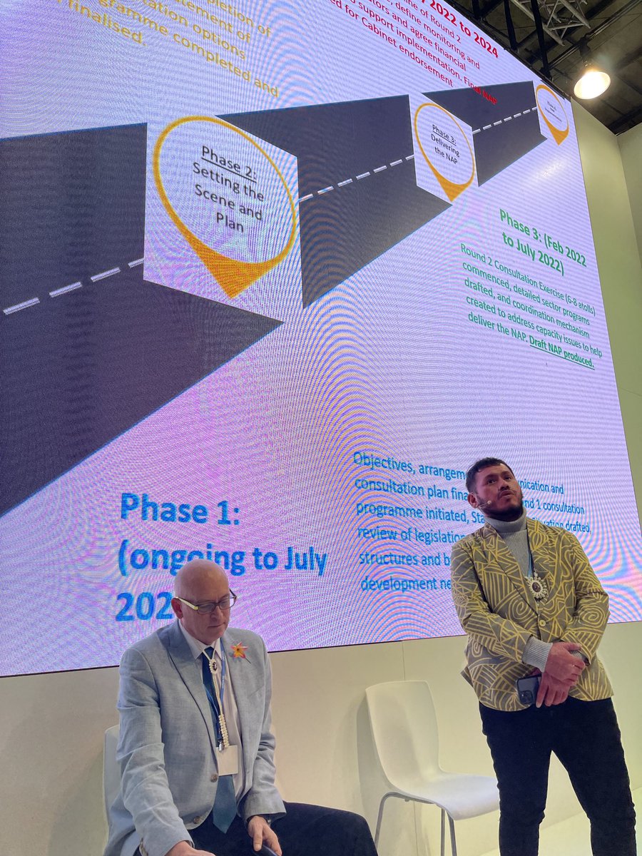 ForumSEC's tweet photo. ‘We developed it, designed it and wrote it ourselves’ - ⁦@RMI_Govt⁩ Adaptation lead Broderick Menke speaks to national pathways for #adaptation, #climate resilience ⁦@COP26⁩ with Minister Bruce Bilimon, youth rep Seema Leem. #NAP ⁦⁦@UNFCCC⁩ https://t.co/Nuxm2DTRj7