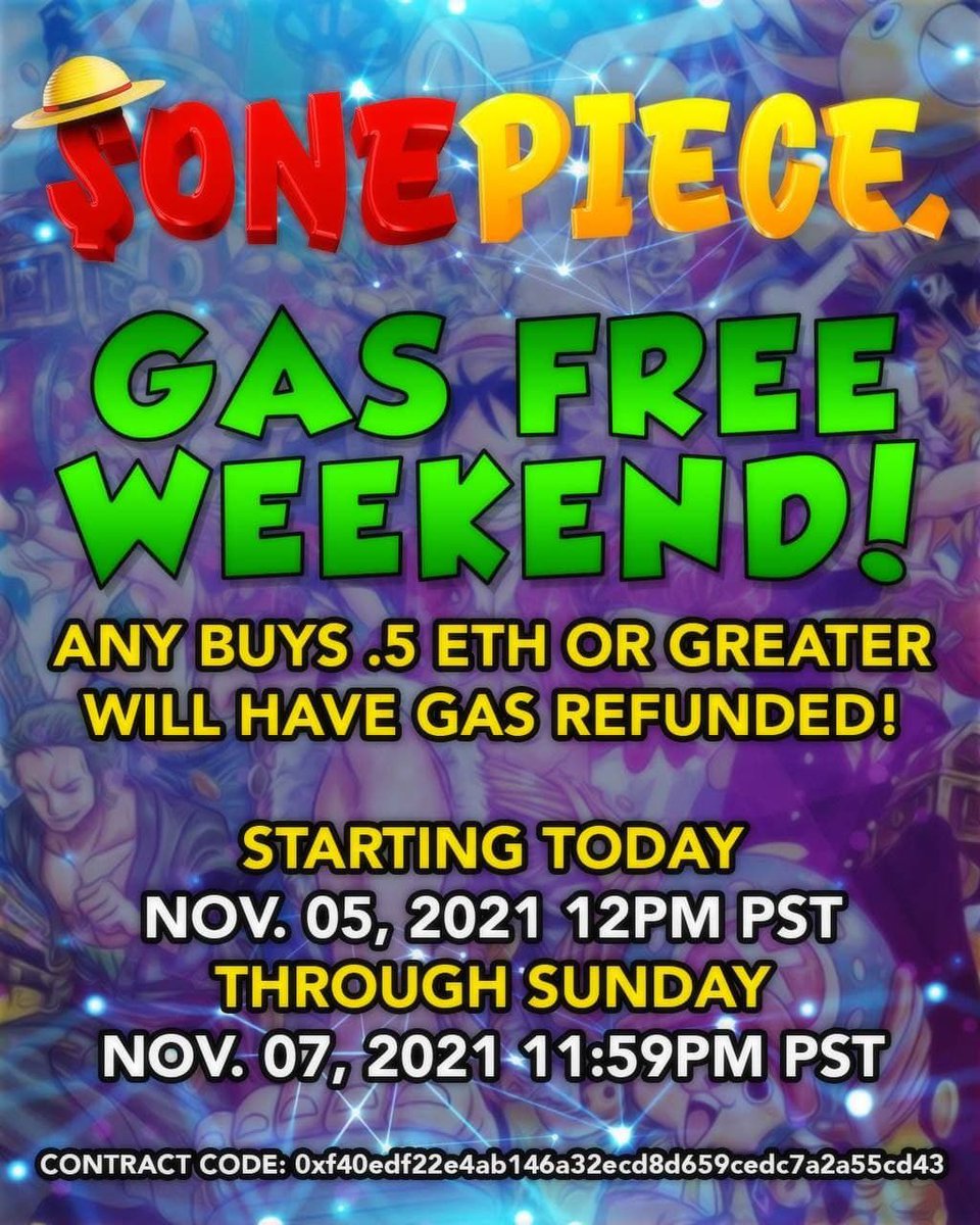 gnakk14's tweet photo. @JakeGagain @ONEPIECE_ETH #GASFREEWEEKEND is LIVE 🔥
Worth 3.5 ETH Gas Refund has been made last week.
BUY $ONEPIECE now. Don't miss such a good Gem like #ONEPIECE. 
Check the website: https://t.co/zfPJIIrZpQ
Join Telegram: https://t.co/UvcxAamAym https://t.co/zFdnVAKRnj