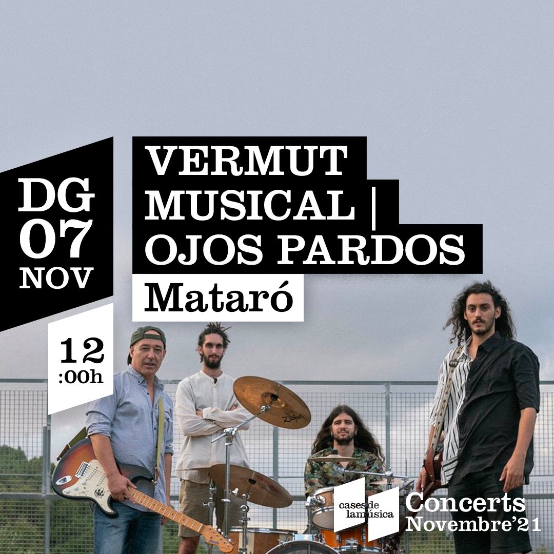 CulturaMataro's tweet photo. 🍸🎵Aquest diumenge el #VermutMusical arriba als Jardins de l'Antic Escorxador amb pop-rock d'OJOS PARDOS
📅Diumenge, 7 de novembre, a les 12 h (11.30 h obertura de portes)
@cmmataro @av_escorxador #OjosPardos https://t.co/ok25gvxj5U