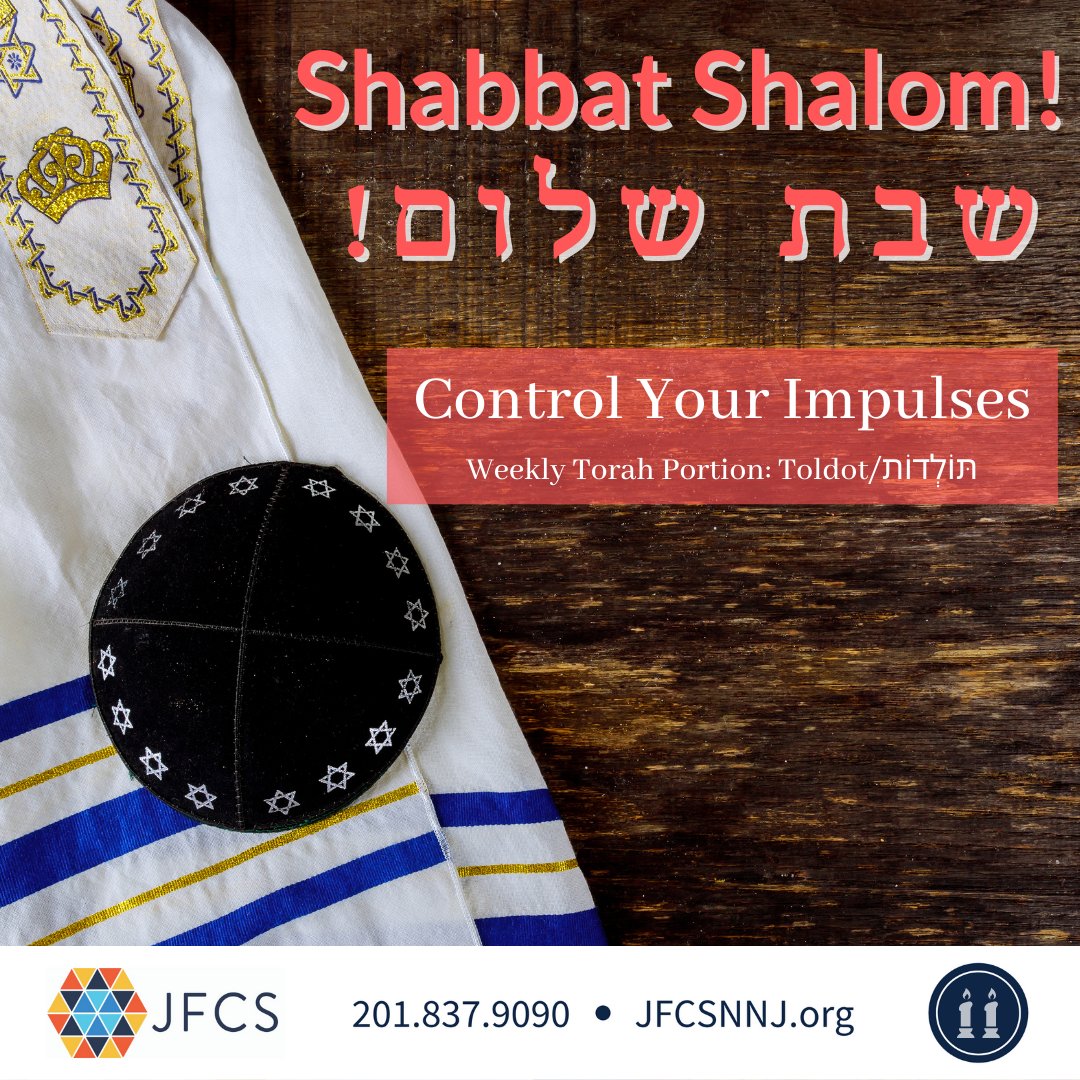 JFCSNNJ's tweet photo. Control Your Impulses. When Esau saw his brother Jacob's tasty lentil soup🥣, Esau was willing to trade his birthright for a bowl. He couldn't control his impulses and it cost him. Controlling your impulses can save you a lot of heartache. ✡️#ShabbatShalom!

#toldot #weeklyparsha https://t.co/mLt5McOyN5