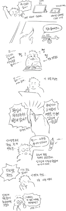 새 신티크와 종이질감 필름과 티타늄 펜심을 샀습니다. 