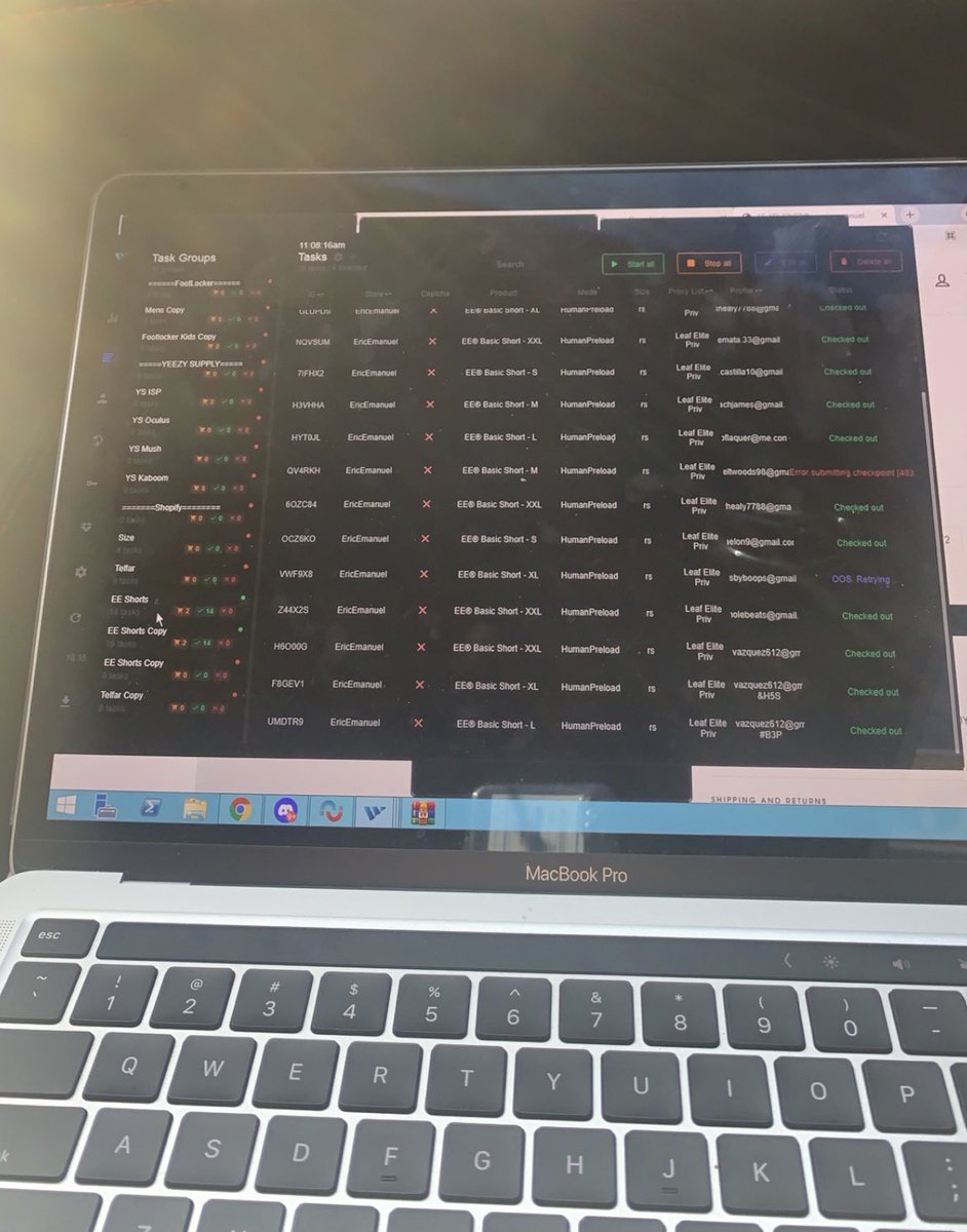 CSAffinity's tweet image. Bots: 
@wrathsoftware 

 Proxy:
@Leafproxies 

Group:
@TheNorthCop
@forbiddengroup
@AcoWicked

Sensei: 
@Keanu_Mina 

Wrath holding it down like always. Cooking on the road.
All Slots for @AcoWicked 28 Eric Emanuel shorts secured.