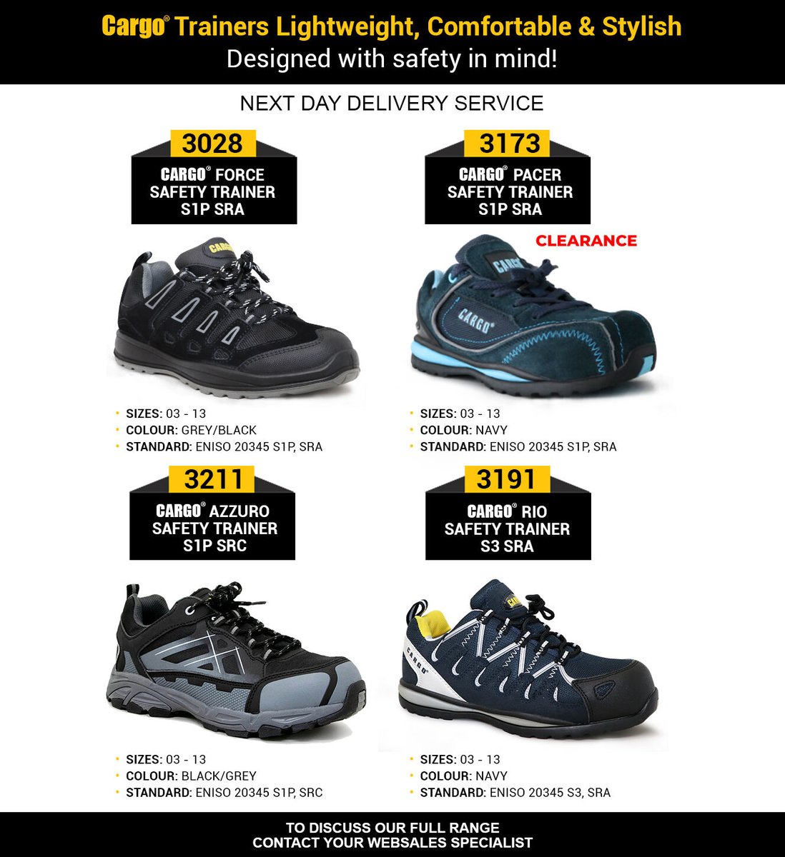Have you seen our Safety Trainers Range?

Check it out now at: bit.ly/2RMbWKQ

#CargoWorkWear #wearthebull #workwear #workwearshoes #workweartrainers #constructionuk #constructionireland #safetyuk #safetyireland