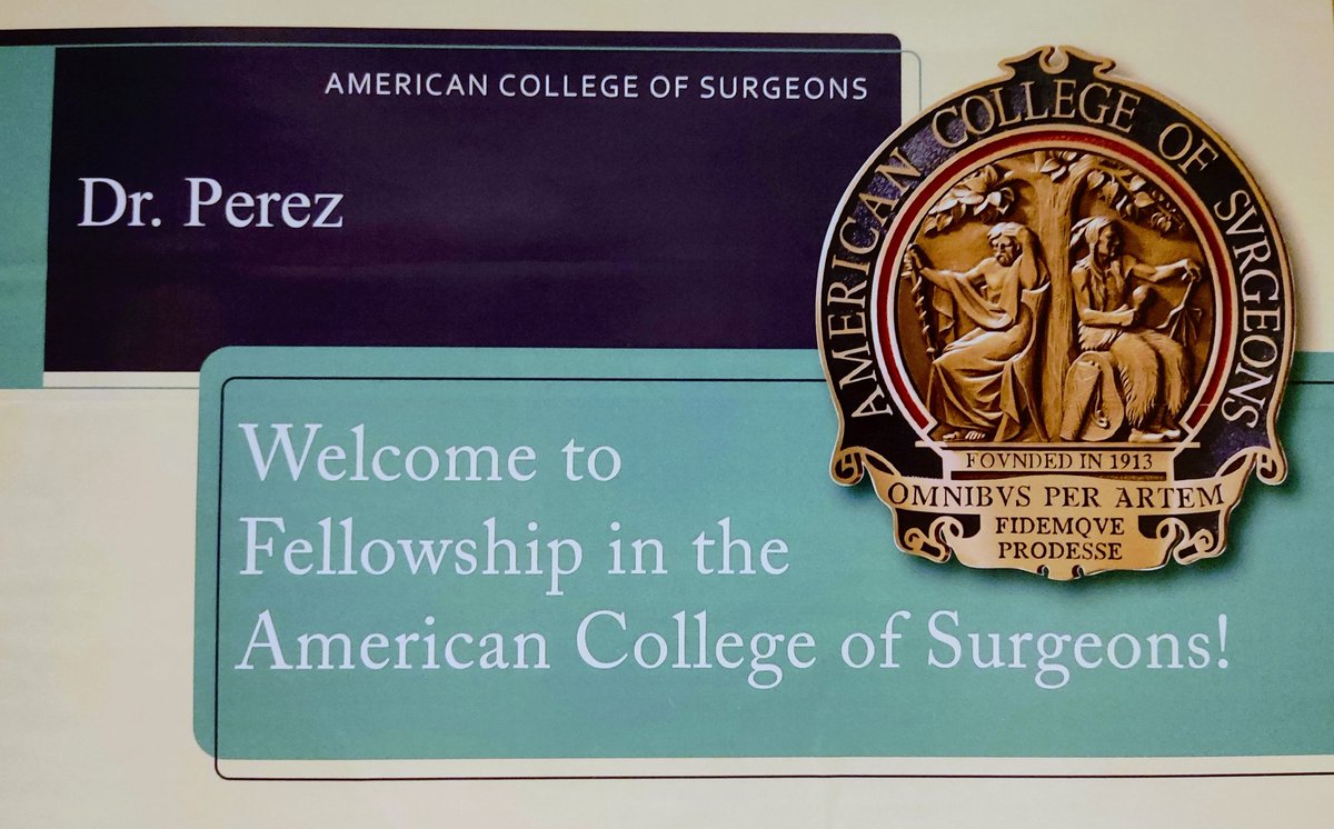 przricardoMD's tweet photo. Very proud to be a Fellow of the American College of Surgeons and write "FACS" at the end of my name. This is the way to continue growing and advancing for those who come behind. Thank you @SWexner  and @EdgarFi91496090 #ACS #SurgeonStrong #FACS #americancollegueofsurgeons https://t.co/rN15AI2sLa