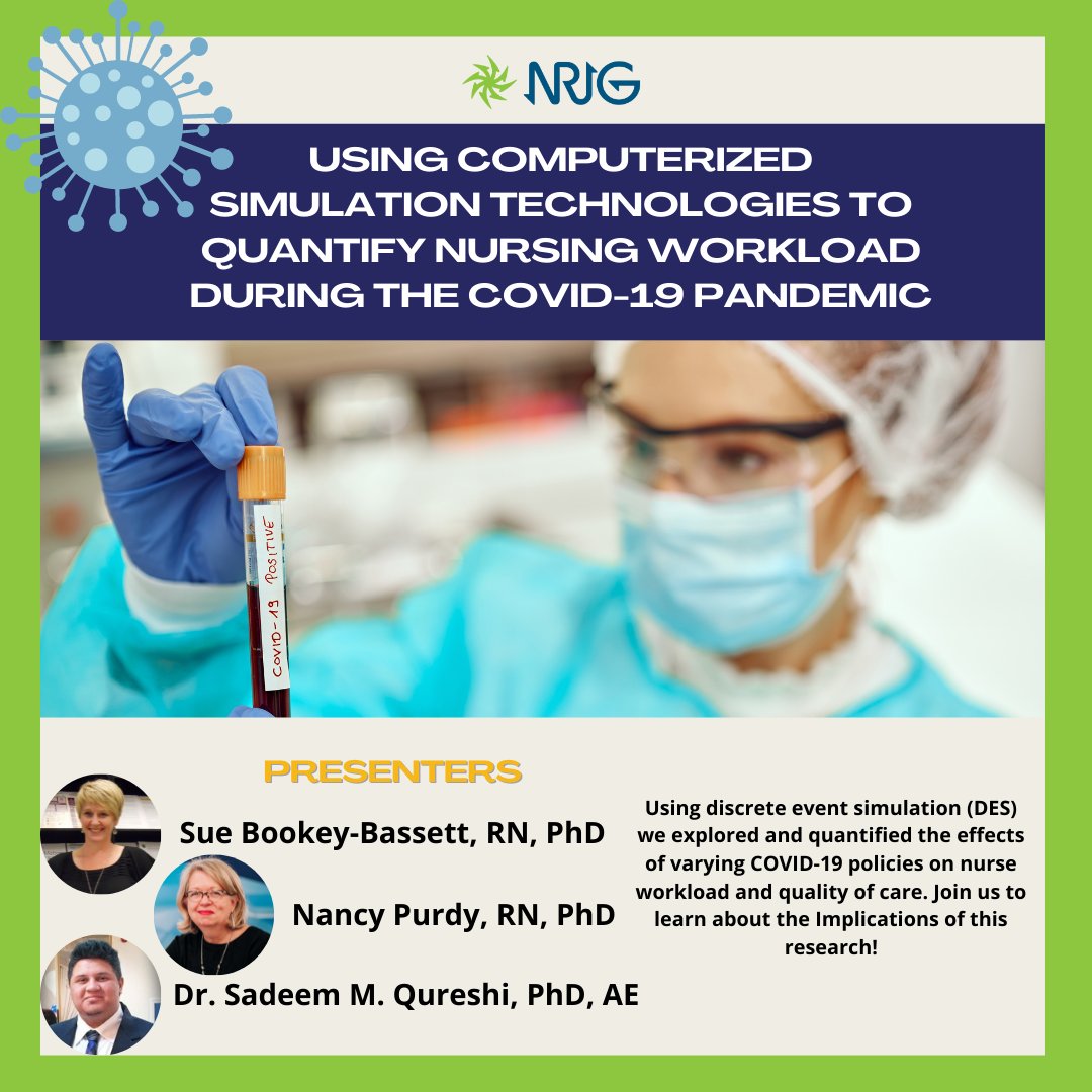 If you have some time during lunch today - please join us - <a href="/suebb934/">Dr. Sue Bookey-Bassett</a> <a href="/npurdytoday/">Nancy Purdy</a> and <a href="/ElSadeemo/">Sadeem M. Qureshi</a> to learn about how #IndustrialEngineering, #HumanFactors and #Nursing can be used to assist the the #healthcare system during the #COVID19 pandemic

<a href="/RNAOnrig/">RNAO Nursing Research Interest Group (NRIG)</a>