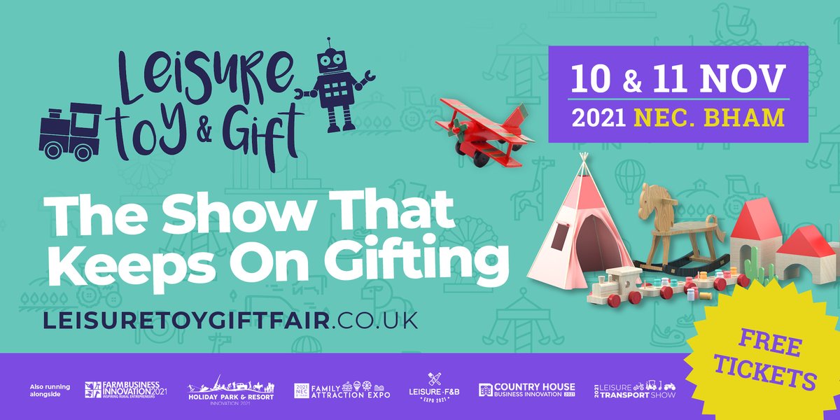 Did you know that the <a href="/LeisureToyFair/">Leisure Toy & Gift Fair</a> Expo will be running alongside the <a href="/LeisureFB/">Leisure Food & Beverage Expo</a>, on the 10th &amp; 11th of November, at the NEC Birmingham!
 
Sign up for FREE tickets so your team can learn how to expand your gift shop… 
 
bit.ly/31y7p38 
#toybiz #gifting #souvenirs