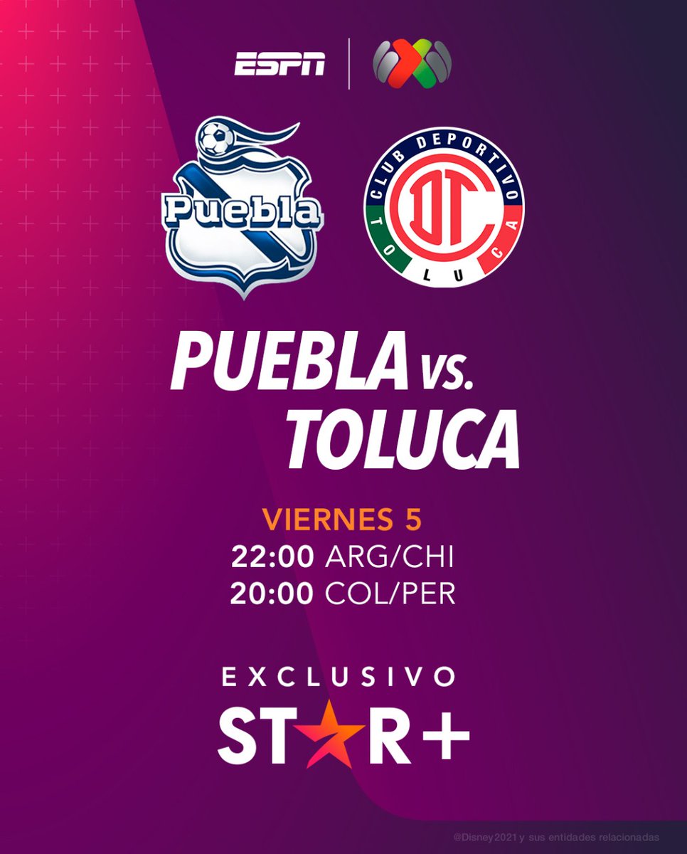 ESPNUruguay's tweet photo. ¡Esta noche podrás disfrutar de estos partidos de la liga de México por #ESPNenStarPlus! 
#Puebla, con los uruguayos Gularte, #Araújo y #Tabó, recibe a #Toluca -> https://t.co/UfJw4ffgA3

Y #Mazatlán (con #Vikonis y #Freitas) será local ante #Chivas -> https://t.co/flTh14TppW https://t.co/9P220kpdR1