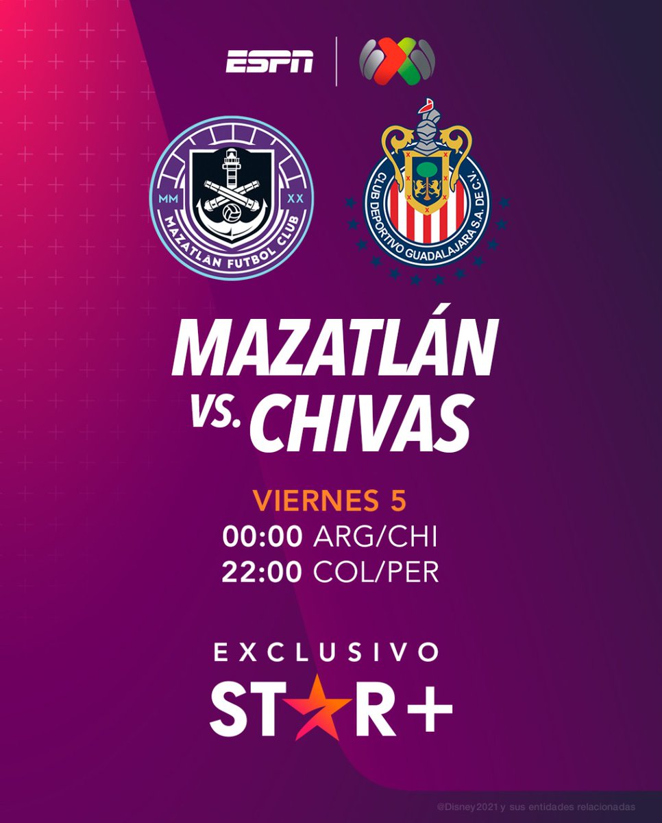 ESPNUruguay's tweet photo. ¡Esta noche podrás disfrutar de estos partidos de la liga de México por #ESPNenStarPlus! 
#Puebla, con los uruguayos Gularte, #Araújo y #Tabó, recibe a #Toluca -> https://t.co/UfJw4ffgA3

Y #Mazatlán (con #Vikonis y #Freitas) será local ante #Chivas -> https://t.co/flTh14TppW https://t.co/9P220kpdR1