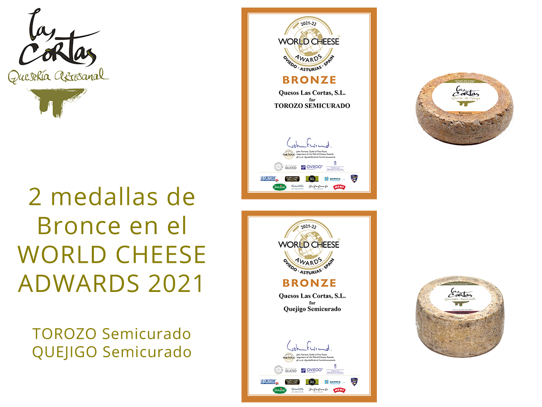 Nuestros quesos TOROZO semicurado y QUEJIGO semicurado han conseguido una medalla de bronce cada uno en los Premios WORLD CHEESSE ADWARDS 2021.

Gran reconocimiento a nuestra labor y trabajo. Gracias!!

#QueseríaArtesanallasCortas  #Torozo #Quejigo #premiosworldcheeseawards2021