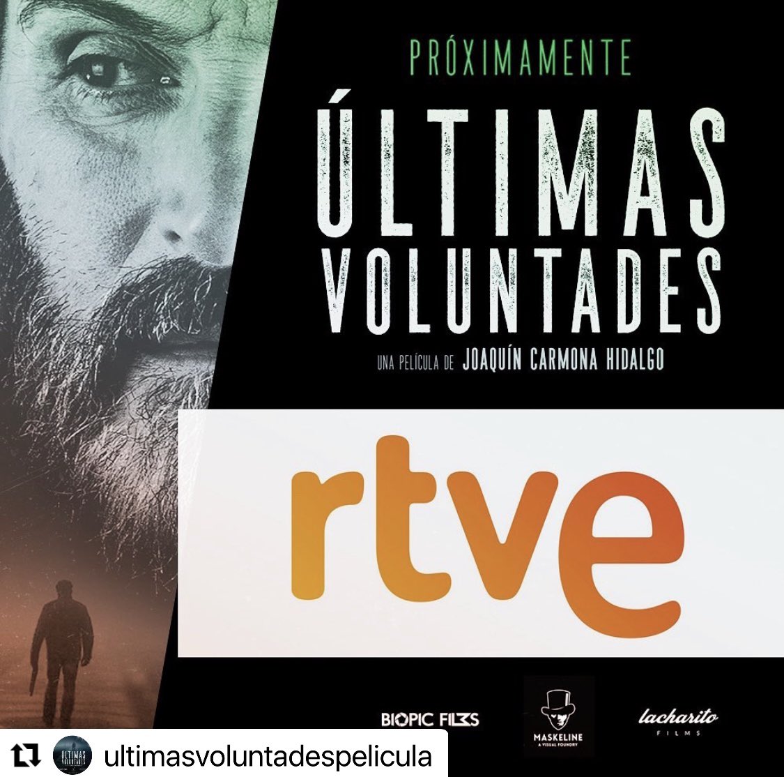 danielemoncho's tweet photo. #Ultimasvoluntadespelicula producida por @biopicfilms, @GrupoMaskeline y La Charito Films, protagonizada por @fertejerom, @alexmonner, #nereacamacho y @pepaaniorte contará con @rtve 🎬❤️ @regiondemurcia https://t.co/oMiAdBkxQ6
