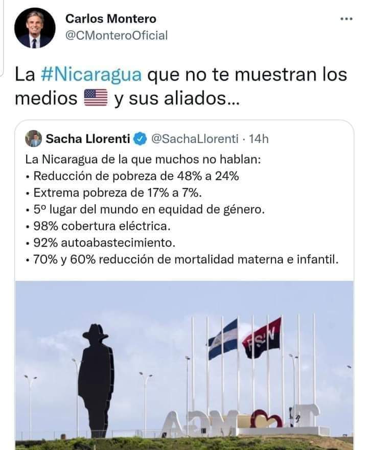 <a href="/CharleyJose87/">Charley José</a> <a href="/Kagonzalez23/">Sara Gonzalez</a> <a href="/SinOrgaNoHayAcc/">UVE Miguel Bonilla</a> <a href="/BenjaminNorton/">Ben Norton</a> <a href="/ElCuerv0Nica/">EL CUERVO 🇳🇮</a> @Joel190779 <a href="/MontielMayco/">Mayco</a> <a href="/MrAcido3/">Mr Acido</a> <a href="/QuinnRosmery/">Rose Mary Quinn</a> <a href="/LaChinita1075/">El Danto</a> <a href="/MaxBlumenthal/">Max Blumenthal</a> Ni más ni menos ⤵️