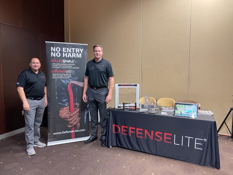 DefenseLite's tweet photo. We got our top security experts, Mike Herrera (left) and Mark Mineer (right), at this year's ASIS International conference as they help organizations stay protected.

Give them a shout-out (👍) or drop a comment below!

#defenselite #bulletshield #forcedentry #smashandgrab https://t.co/hGMfRBZt0c