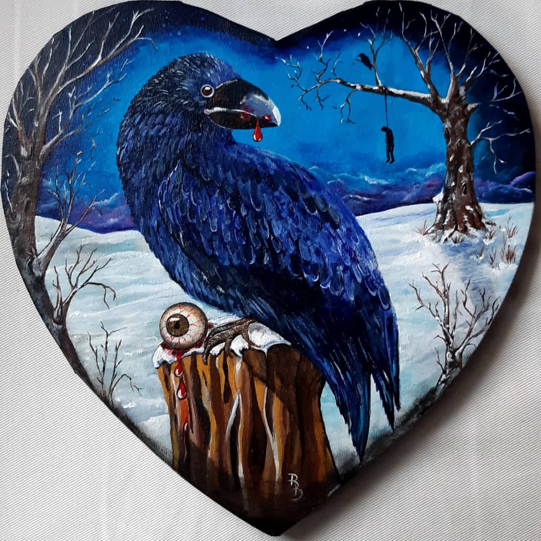 duckylemon's tweet photo. "Winternight"
#acrylicpainting 
#artontwitter #kunst #artistontwittter #art #raven #artoftheday #snow #winter #artcollectors #illustration #painting #artist #NFTartist #painter #love #artlovers #eye #artgallery #artshare #night #duckylemon #barbarajohannabilleiter #handmade
#life https://t.co/e27bG2A34M