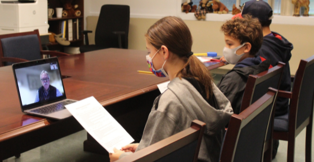 KLSchools's tweet photo. As world leaders headed @COP26, three MPES students came to school an hr early to interview KLSD director of operations & maintenance, about the district's work to reduce greenhouse gases & increase sustainability. #KLgreen #KLActiveLearning https://t.co/Crh1flJqra https://t.co/EHL67oUrBQ