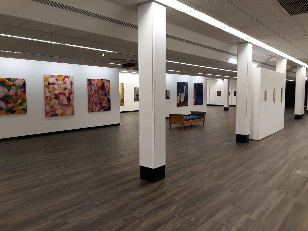 HuddsArtGallery's tweet image. And we're ready. Unit 7 launches tomorrow with the @paintbritain Contemporary British Painting Prize 2021. Find us opposite the library &amp;amp; art gallery building @PiazzaHud