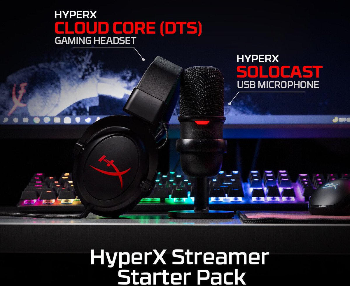 💜🎉HyperX GIVEWAY🎉💜
 
We’re doing a <a href="/HyperX/">HyperX</a> Streamer Starter Pack giveaway! 🥳

All you have to do is:

• Like tweet
• Follow me
• Retweet

Prize: HyperX Cloud Core &amp; HyperX Solocast. 

Winners announced 12th of November✨
 #AD #HyperXFamily #HyperXStarterPack