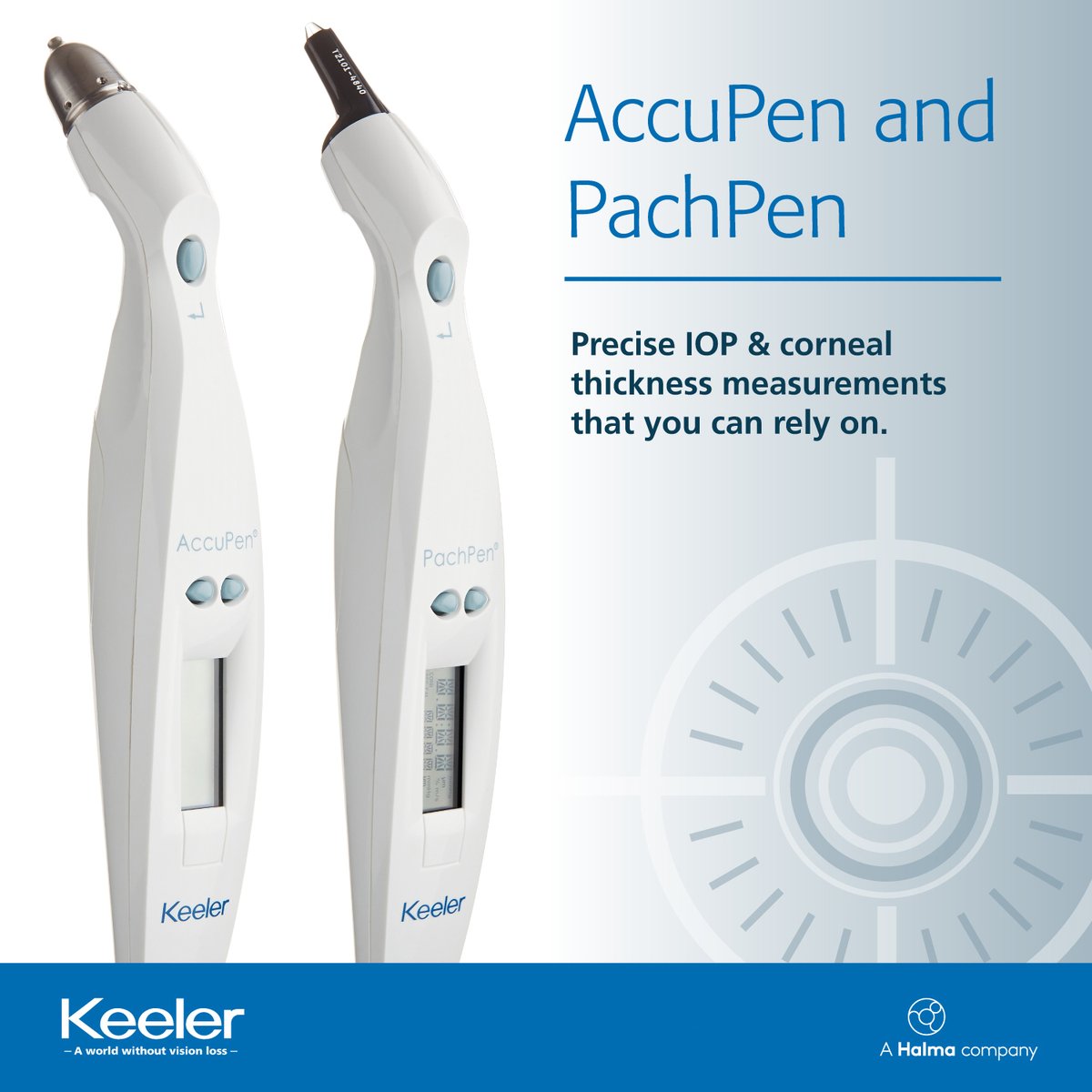 keelerusa's tweet photo. Our AccuPen #tonometer &amp; PachPen #pachymeter ensure accuracy for precise measurements of #intraocularpressure and corneal thickness, using 9 measurements to provide an average that you can rely on! Learn more: https://t.co/2SgNFCYl1I

#keeler #ophthotwitter #optometry #eyecare https://t.co/NSI1sqaojM