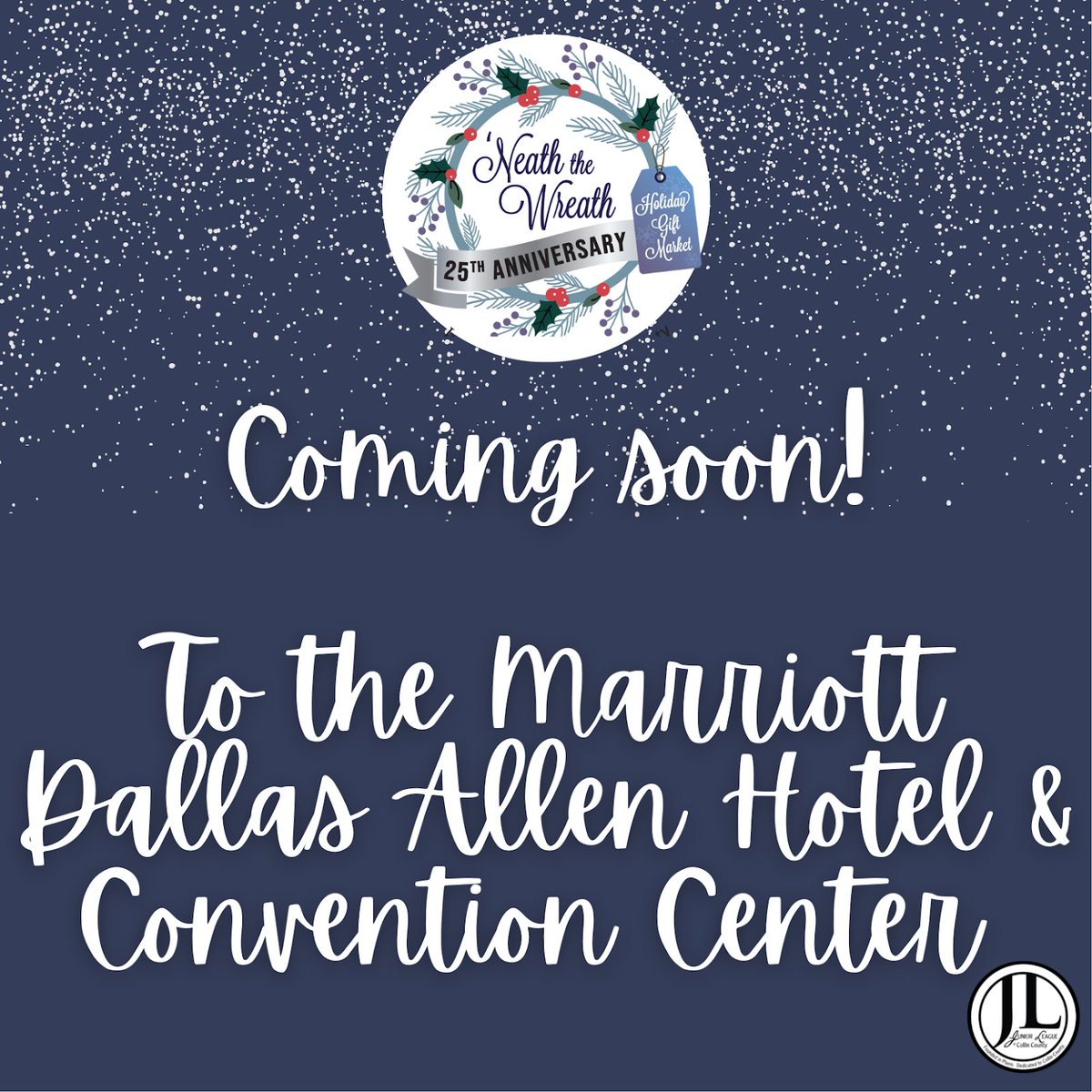 neaththewreath's tweet photo. ‘Neath the Wreath is almost here! Set your phone reminders for one day of shopping, or stay a while for an extended staycation. November 11-14 kicks off the holidays with the largest holiday market in Collin County. 
#neaththewreath #jlcollincounty #jlccntw #collincounty https://t.co/sc4wl9iAZL