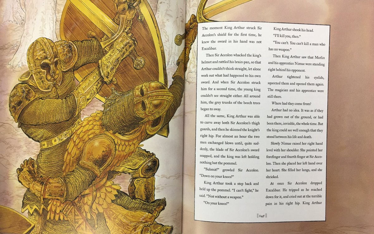 smithsmm's tweet photo. Twitter show me a perfect book...

 “Arthur The Always King” pairs the wonderful writing of Kevin Crossley Holland with the sublime illustrations of @chrisriddell50. It’s a match made in heaven and is absolutely spot on for use in primary schools. Just brilliant. https://t.co/OYGJ1YVkDt