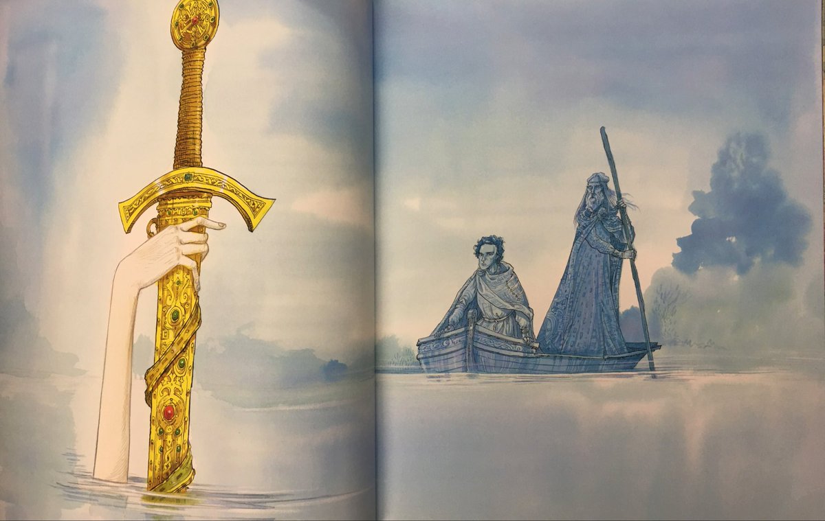 smithsmm's tweet photo. Twitter show me a perfect book...

 “Arthur The Always King” pairs the wonderful writing of Kevin Crossley Holland with the sublime illustrations of @chrisriddell50. It’s a match made in heaven and is absolutely spot on for use in primary schools. Just brilliant. https://t.co/OYGJ1YVkDt