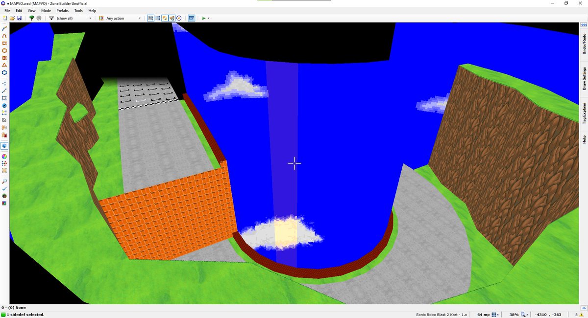 Thatguy4878's tweet photo. First time opening Zone Builder in about 5 months or so since releasing Meteor Mine. Absence and whatnot. Getting starting on something new. #srb2k #srb2kart #zonebuilder https://t.co/bRner0IvIq