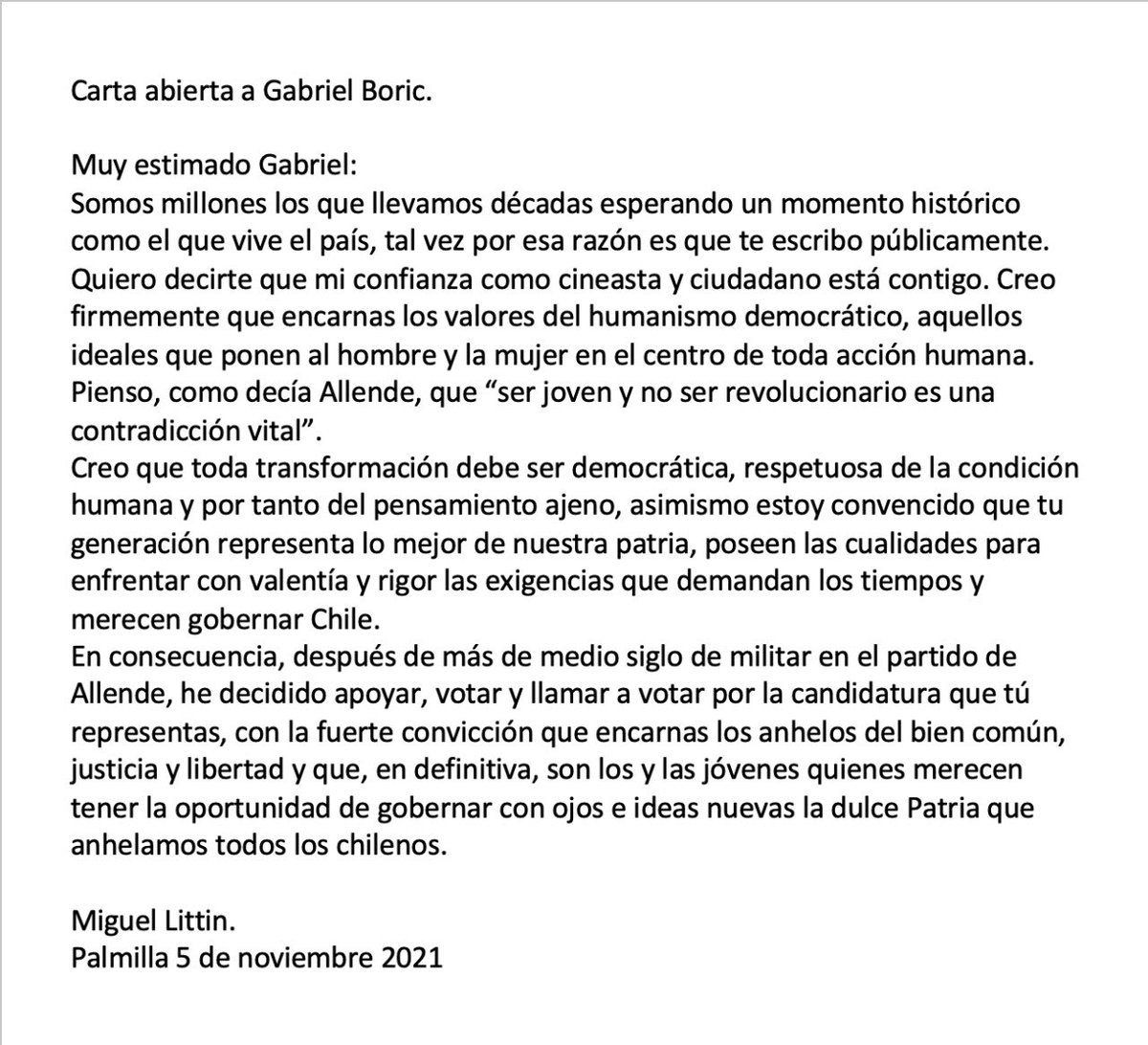miguellittin's tweet photo. ⁦@gabrielboric⁩ https://t.co/TyUPtUXdfd