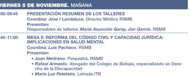 RafaelArmesto's tweet photo. XI Jornadas de la Red de Salud Mental de Bizkaia. Compartiendo  mesa con María Luz Peleteiro, Letrada del Instituto Tutelar de @BizkaiaSocial y Juan Medrano, Psiquiatra se @osakidetzaEJGV sobre “La reforma del Código Civil en materia de capacidad. Implicaciones en Salud Mental” https://t.co/C91YmZSPem