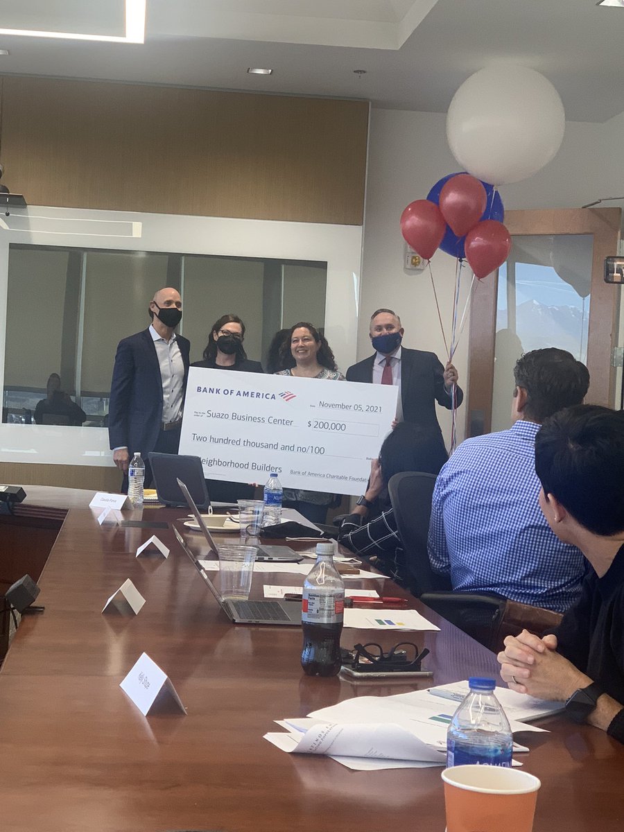 Got an incredible surprise from <a href="/BankofAmerica/">Bank of America</a> at this morning’s <a href="/suazocenter/">Suazo Business Center</a> board meeting! Congrats Silvia and team on a well-deserved recognition.