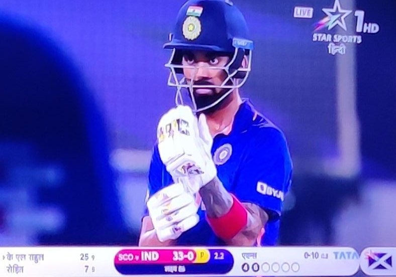 shelar_pushpak's tweet photo. #KLRahul That look was saying all 🔥
#IndiaVsScotland #India #RohithSharma @StarSportsIndia @klrahul11 https://t.co/RMAx3PcpOi