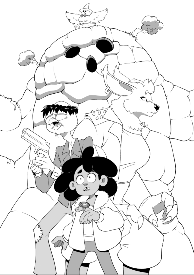 Updated inks and some shading of this gang of OC's. https://t.co/JwCs0ARKEi 