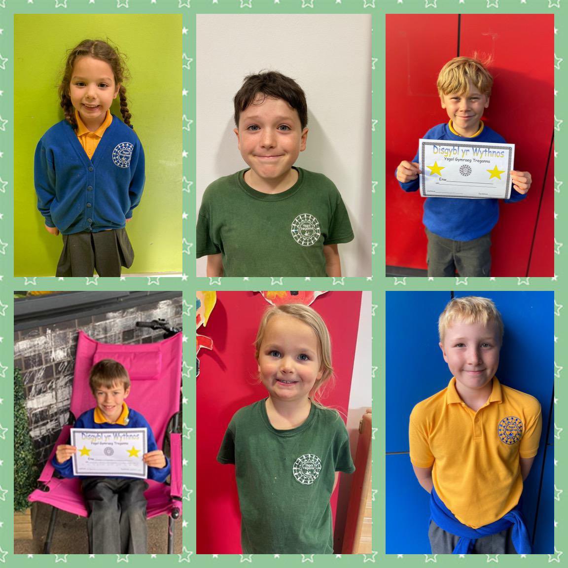 YsgolTreganna's tweet photo. LLONGYFARCHIADAU i ddisgyblion disglair yr wythnos yma ⭐️
rydyn ni mor falch o bob un 👏🏻
joiwch y penwythnos 🎆

CONGRATULATIONS to these pupils of the week ⭐️
we’re very proud of them all 👏🏻
have a lovely weekend 🎆

#joiwch #daiawnchi #balchder https://t.co/15NsH0Vs6j