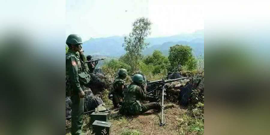 Junta soldiers from battalion 405+BGF have fired light arms and heavy artilleries to the villages in Thahtone district every night these days, resulting in damaging of residential properties. #WhatsHappeningInMyanmar #Nov5Coup