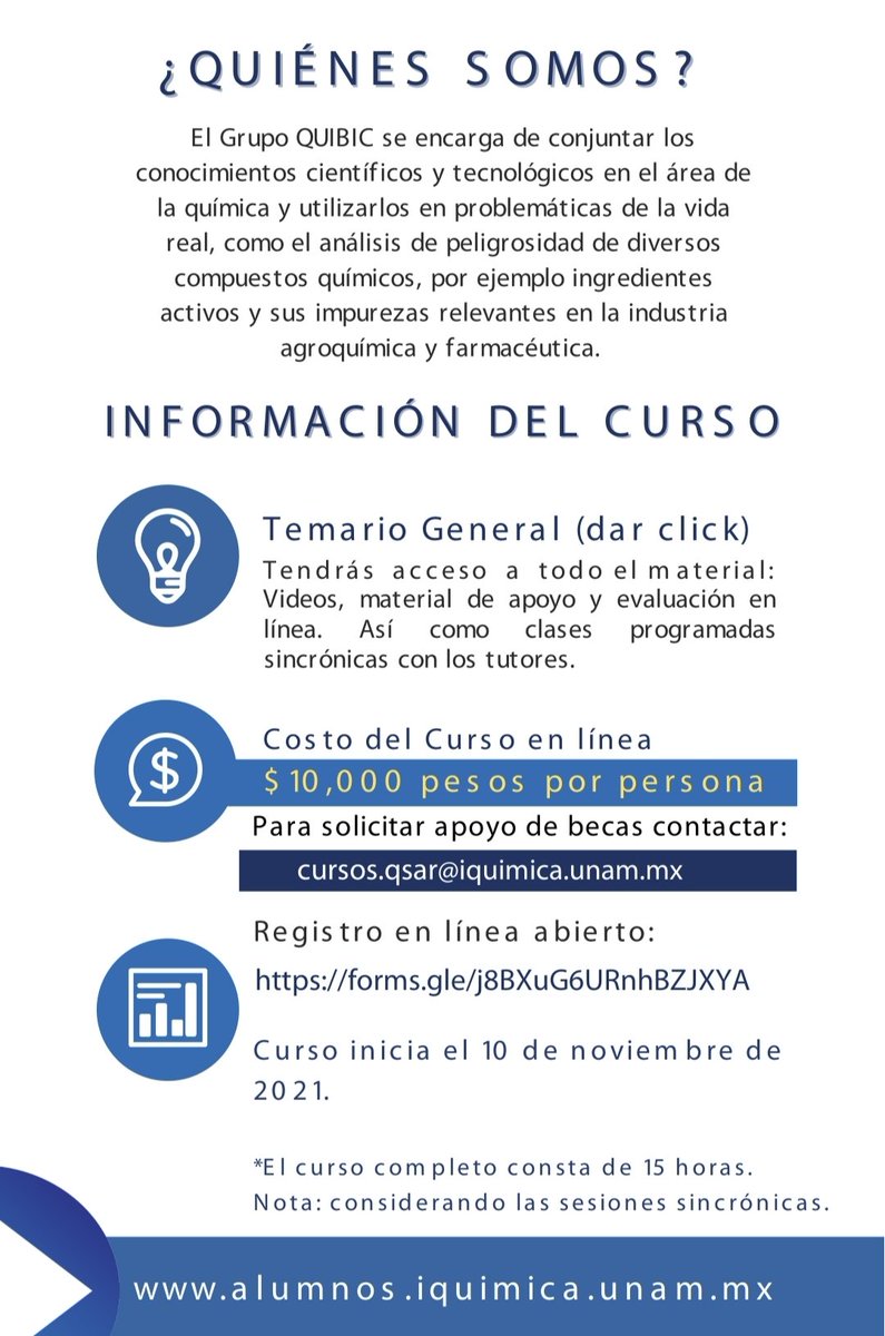 qsariq's tweet photo. Nueva edición del curso QSAR, Fundamentos e Interpretación. 

Mayor información? Envíanos un correo a:
cursos.qsar@iquimica.unam.mx

Registro: https://t.co/oVBrP8xbln https://t.co/uLnYCC0Du0