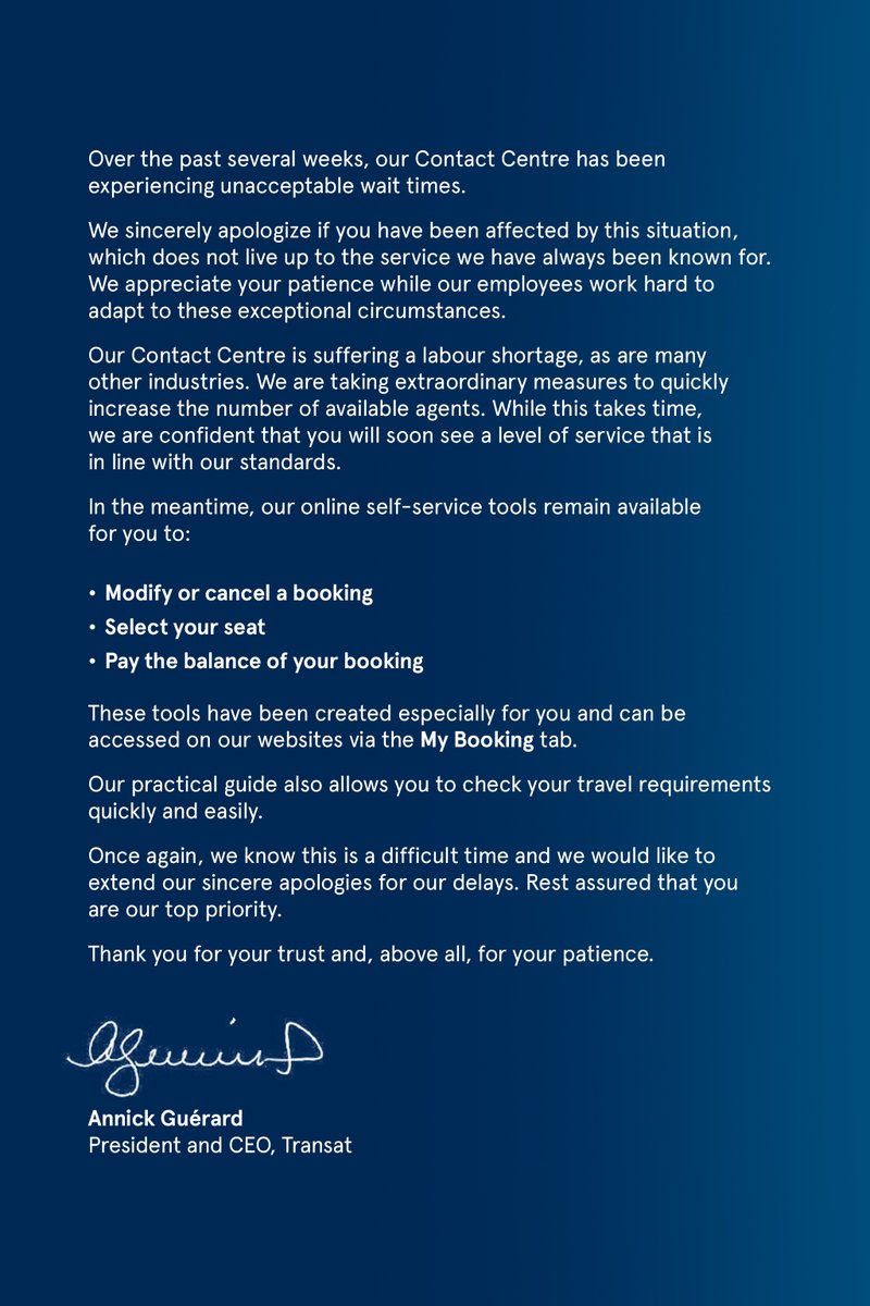 Air Transat tweet media