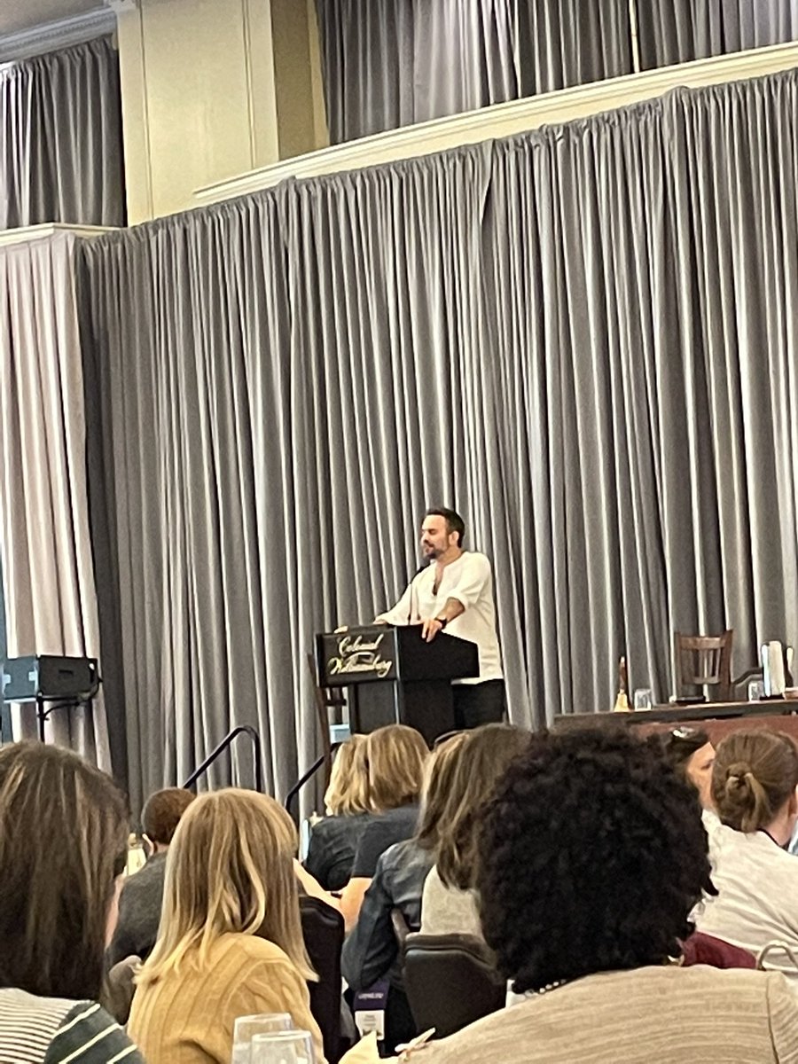 TaughtytheHokie's tweet photo. “Librarians are the keepers of our nations values. I can’t imagine having the power you do to teach our children the stories and information. Librarians have the most amazing power.”  Author Jeff Zentner #VAASL21 @jeffzentner 🤓❤️ https://t.co/ID0HZd1ocS