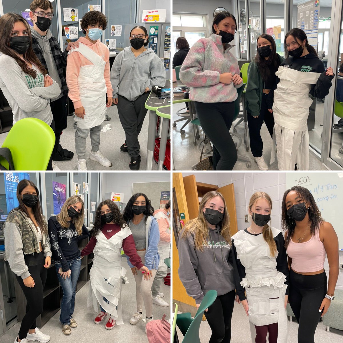dmcwright730's tweet photo. Fashion Merchandising students designing and creating Toilet Paper Fashion to reinforce Garment Styles &amp; Parts Vocabulary #tpwrightfashion2021 #cte #businessed #ilovemyjob #fashionmerch @IntegratedLrng @WeAreDalers #dalers https://t.co/kkwZ7q9lEd